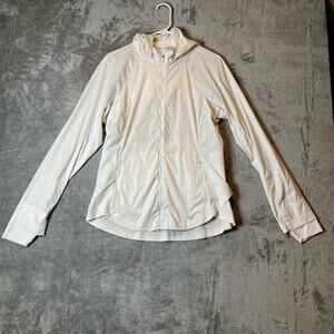Lululemon Goal Smasher Athletic Full Zip Hooded Jacket White Size 12